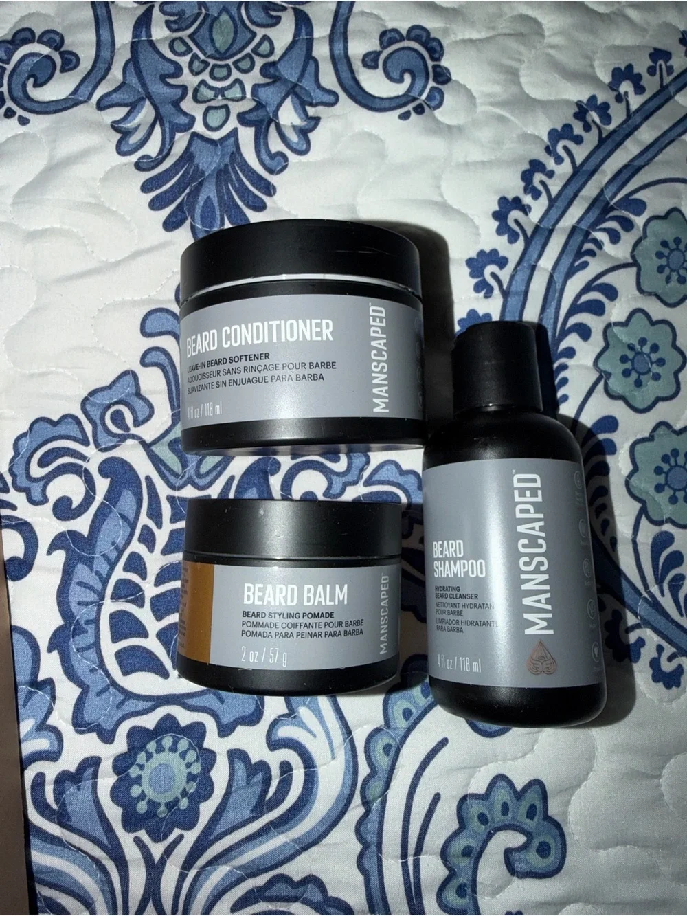 Manscaped Beard Care Set — Gray Beard Conditioner, Balm & Shampoo